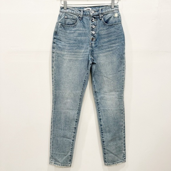WeWoreWhat The Danielle w/Crystal Buttons Rigid Indigo Jeans Size 27 - Picture 1 of 10